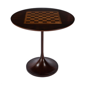 Francis 32 in W Round Pedestal Base Game Table, Dark Brown (5717024)