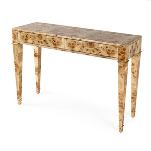 Kai 45 in W Rectangular Burl Wood 2 Drawer Console Table, Light Brown (5714443) Kai 45 in W Rectangular Burl Wood 2 Drawer Console Table, Light Brown (5714443)