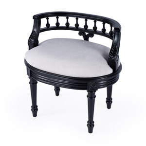 Hathaway 22.5 in. W Oval Upholstered and Wood Traditional Vanity Seat (1218111) Hathaway 22.5 in. W Oval Upholstered and Wood Traditional Vanity Seat (1218111)