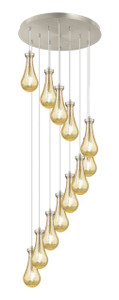 Owego - 12 Light - 24 inch - Brushed Satin Nickel - Multi Pendant (126-451-1P-SN-G451-5ME)