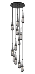 Milan - 12 Light - 24 inch - Matte Black - Multi Pendant (126-452-1P-BK-G452-4SM)