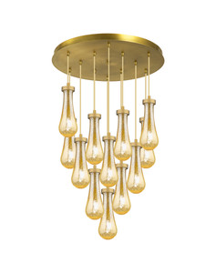 Owego - 12 Light - 24 inch - Brushed Brushed Brass - Multi Pendant (126-451-1P-BB-G451-4ME)