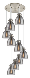 Newton Bell - 9 Light - 22 inch - Brushed Satin Nickel - Multi Pendant (119-410-1PS-SN-G412-8SM)