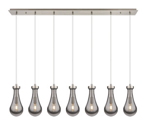 Owego - 7 Light - 49 inch - Brushed Satin Nickel - Linear Pendant (127-451-1P-SN-G451-5SM)