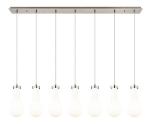 Owego - 7 Light - 49 inch - Brushed Satin Nickel - Linear Pendant (127-451-1P-SN-G451-5GWH)