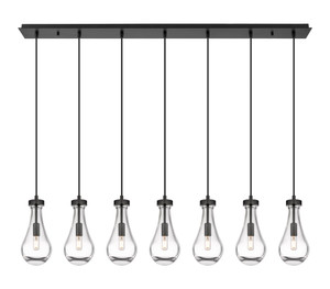 Owego - 7 Light - 49 inch - Matte Black - Linear Pendant (127-451-1P-BK-G451-5CL)