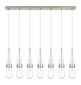 Milan - 7 Light - 48 inch - Brushed Satin Nickel - Linear Pendant (127-452-1P-SN-G452-4CL)