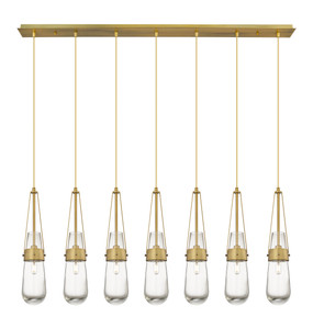 Milan - 7 Light - 48 inch - Brushed Brass - Linear Pendant (127-452-1P-BB-G452-4CL)