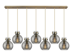 Newton Sphere - 7 Light - 52 inch - Brushed Brass - Cord hung - Linear Pendant (127-410-1PS-BB-G410-8SM)