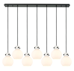 Newton Sphere - 7 Light - 52 inch - Matte Black - Cord hung - Linear Pendant (127-410-1PS-BK-G410-8WH)