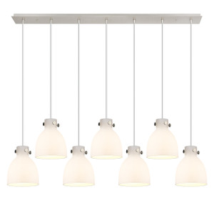 Newton Bell - 7 Light - 52 inch - Polished Nickel - Linear Pendant (127-410-1PS-PN-G412-8WH)
