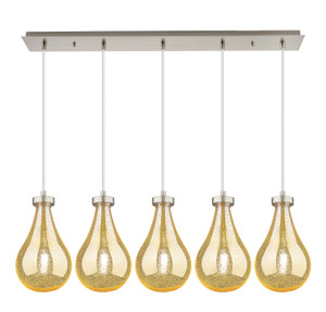 Owego - 5 Light - 37 inch - Brushed Satin Nickel - Linear Pendant (125-451-1P-SN-G451-7ME)