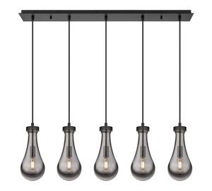 Owego - 5 Light - 37 inch - Matte Black - Linear Pendant (125-451-1P-BK-G451-5SM)