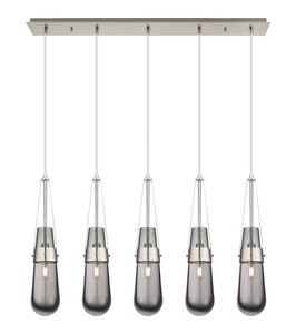 Milan - 5 Light - 36 inch - Brushed Satin Nickel - Linear Pendant (125-452-1P-SN-G452-4SM)