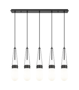 Milan - 5 Light - 36 inch - Matte Black - Linear Pendant (125-452-1P-BK-G452-4GWH)