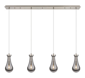 Owego - 4 Light - 49 inch - Brushed Satin Nickel - Linear Pendant (124-451-1P-SN-G451-5SM)