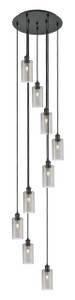 Crown Point - 9 Light - 19 inch - Matte Black - Multi Pendant (119B-9P-BK-G434-7SM)