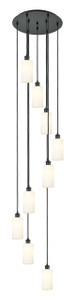 Crown Point - 9 Light - 19 inch - Matte Black - Multi Pendant (119B-9P-BK-G434-7WH)