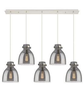 Newton Bell - 5 Light - 40 inch - Polished Nickel - Linear Pendant (125-410-1PS-PN-G412-8SM)