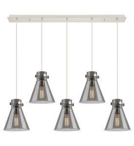 Newton Cone - 5 Light - 40 inch - Polished Nickel - Linear Pendant (125-410-1PS-PN-G411-8SM)