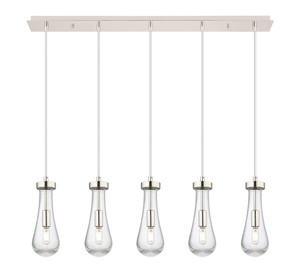 Owego - 5 Light - 37 inch - Brushed Polished Nickel - Linear Pendant (125-451-1P-PN-G451-4SDY)