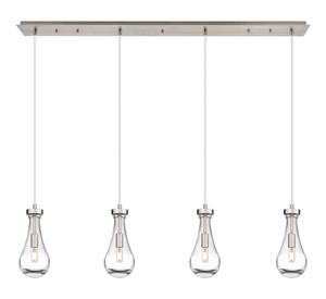 Owego - 4 Light - 49 inch - Brushed Satin Nickel - Linear Pendant (124-451-1P-SN-G451-5CL)