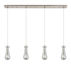 Owego - 4 Light - 49 inch - Brushed Satin Nickel - Linear Pendant (124-451-1P-SN-G451-4SM)