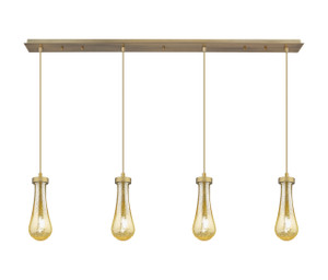 Owego - 4 Light - 49 inch - Brushed Brushed Brass - Linear Pendant (124-451-1P-BB-G451-4ME)
