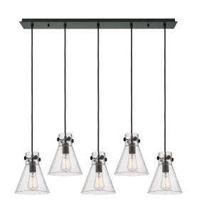 Newton Cone - 5 Light - 40 inch - Matte Black - Linear Pendant (125-410-1PS-BK-G411-8SDY)