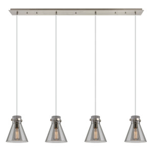 Newton Cone - 4 Light - 52 inch - Brushed Satin Nickel - Linear Pendant (124-410-1PS-SN-G411-8SM)