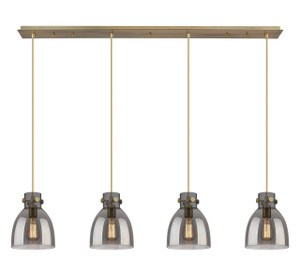 Newton Bell - 4 Light - 52 inch - Brushed Brass - Linear Pendant (124-410-1PS-BB-G412-8SM)