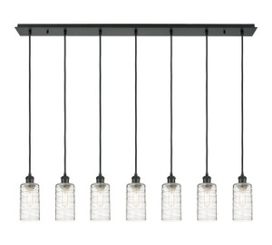 Crown Point - 7 Light - 49 inch - Matte Black - Linear Pendant (127B-7P-BK-G434-7DE)