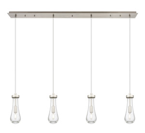Owego - 4 Light - 49 inch - Brushed Satin Nickel - Linear Pendant (124-451-1P-SN-G451-4SDY)