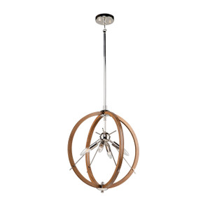 Abbey 4 Light Faux Wood & Polished Nickel Pendant (AC11554PN) Abbey 4 Light Faux Wood & Polished Nickel Pendant (AC11554PN)