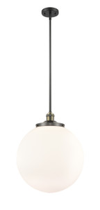 Beacon - 1 Light - 16 inch - Black Antique Brass - Stem Hung - Pendant (201S-BAB-G201-16-LED)