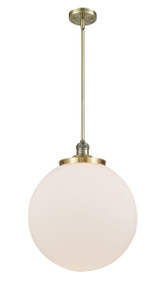 Beacon - 1 Light - 16 inch - Antique Brass - Stem Hung - Pendant (201S-AB-G201-16-LED)