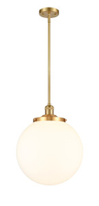 Beacon - 1 Light - 14 inch - Satin Gold - Stem Hung - Pendant (201S-SG-G201-14-LED)