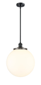 Beacon - 1 Light - 14 inch - Matte Black - Stem Hung - Pendant (201S-BK-G201-14-LED)