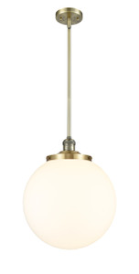 Beacon - 1 Light - 14 inch - Antique Brass - Stem Hung - Pendant (201S-AB-G201-14-LED)