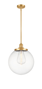 Beacon - 1 Light - 14 inch - Satin Gold - Stem Hung - Pendant (201S-SG-G202-14-LED)