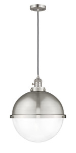 Hampden - 1 Light - 13 inch - Brushed Satin Nickel - Cord hung - Pendant (201CSW-SN-HFS-122-SN-LED)