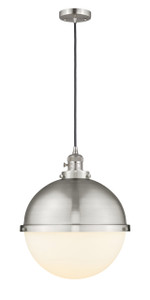 Hampden - 1 Light - 13 inch - Brushed Satin Nickel - Cord hung - Pendant (201CSW-SN-HFS-121-SN-LED)