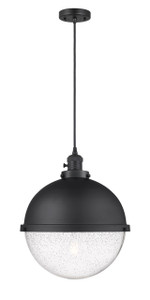 Hampden - 1 Light - 13 inch - Matte Black - Cord hung - Pendant (201CSW-BK-HFS-124-BK-LED)