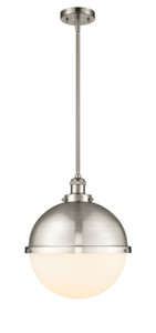 Hampden - 1 Light - 13 inch - Brushed Satin Nickel - Stem Hung - Pendant (201S-SN-HFS-121-SN)