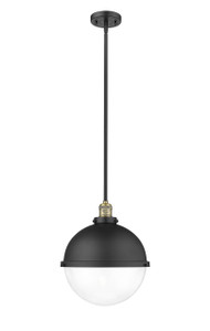 Hampden - 1 Light - 13 inch - Black Antique Brass - Stem Hung - Pendant (201S-BAB-HFS-122-BK)