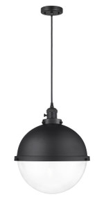 Hampden - 1 Light - 13 inch - Matte Black - Cord hung - Pendant (201CSW-BK-HFS-122-BK)