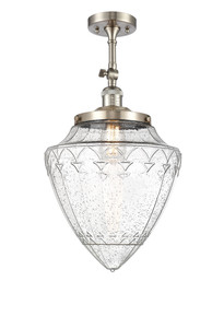 Beacon - 1 Light - 12 inch - Brushed Satin Nickel - Semi-Flush Mount (201F-SN-G664-12)