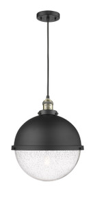 Hampden - 1 Light - 13 inch - Black Antique Brass - Cord hung - Pendant (201C-BAB-HFS-124-BK)
