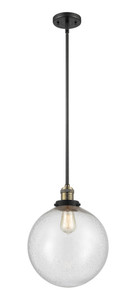 Beacon - 1 Light - 12 inch - Black Antique Brass - Stem Hung - Mini Pendant (201S-BAB-G204-12-LED)