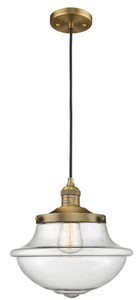 Oxford - 1 Light - 12 inch - Brushed Brass - Cord hung - Mini Pendant (201C-BB-G544-LED)